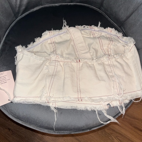 Frayed denim tube top - Picture 2 of 3